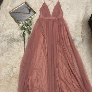 Long dress  , mouve color